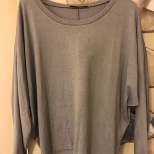 Grey scoop neck oversized long sleeve
